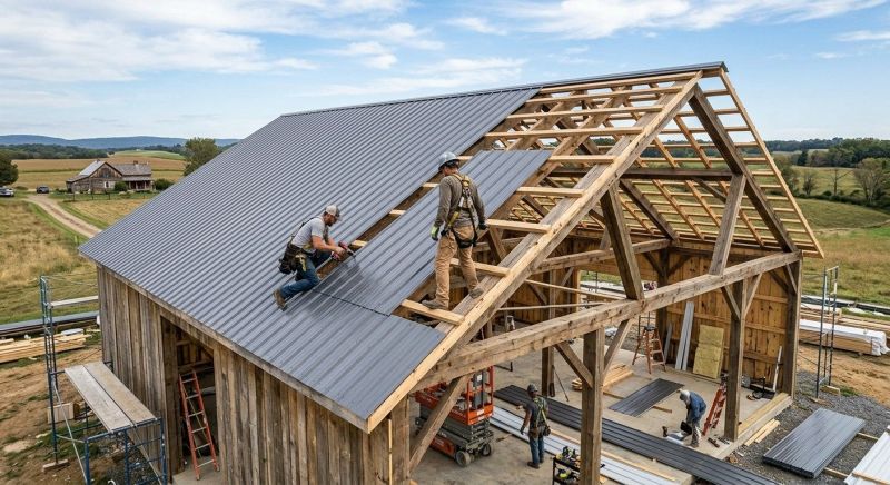 Barn Roof Construction in Rappahannock County, VA