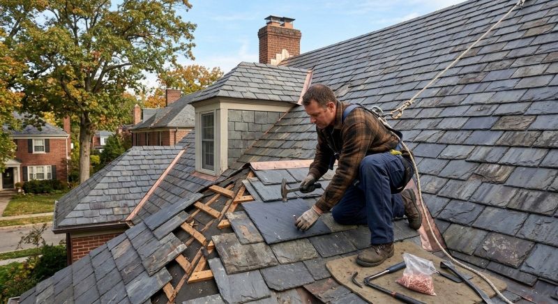 Slate Roof Repair in Marshall, VA
