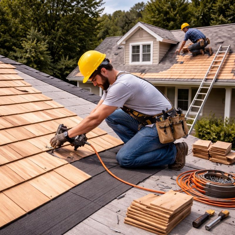 Wood Roofing Installation in Boston, VA
